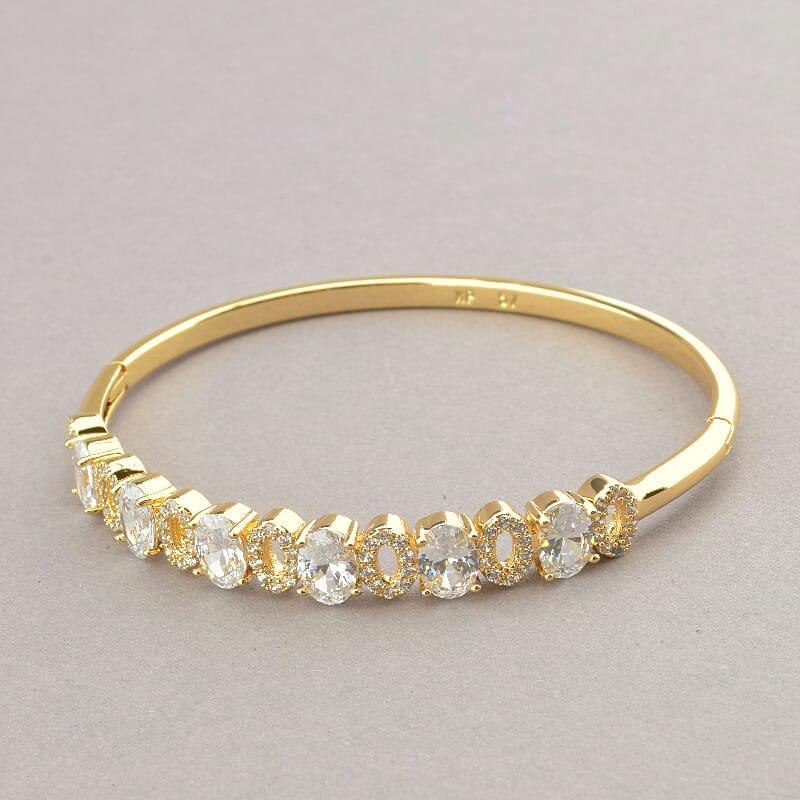 Браслет на руку жіночий позолочений з фіанітами 17 см XUPING, фото 1