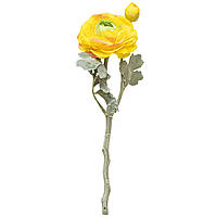 Искусственный цветок Лютик, 35 см, желтый, ткань, пластик (630089)