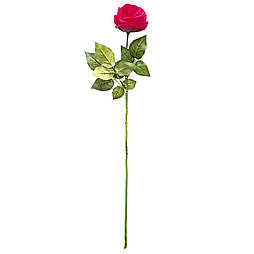 Штучна троянда-гілка, тканина, пластик, 64 см, рожева (630102)