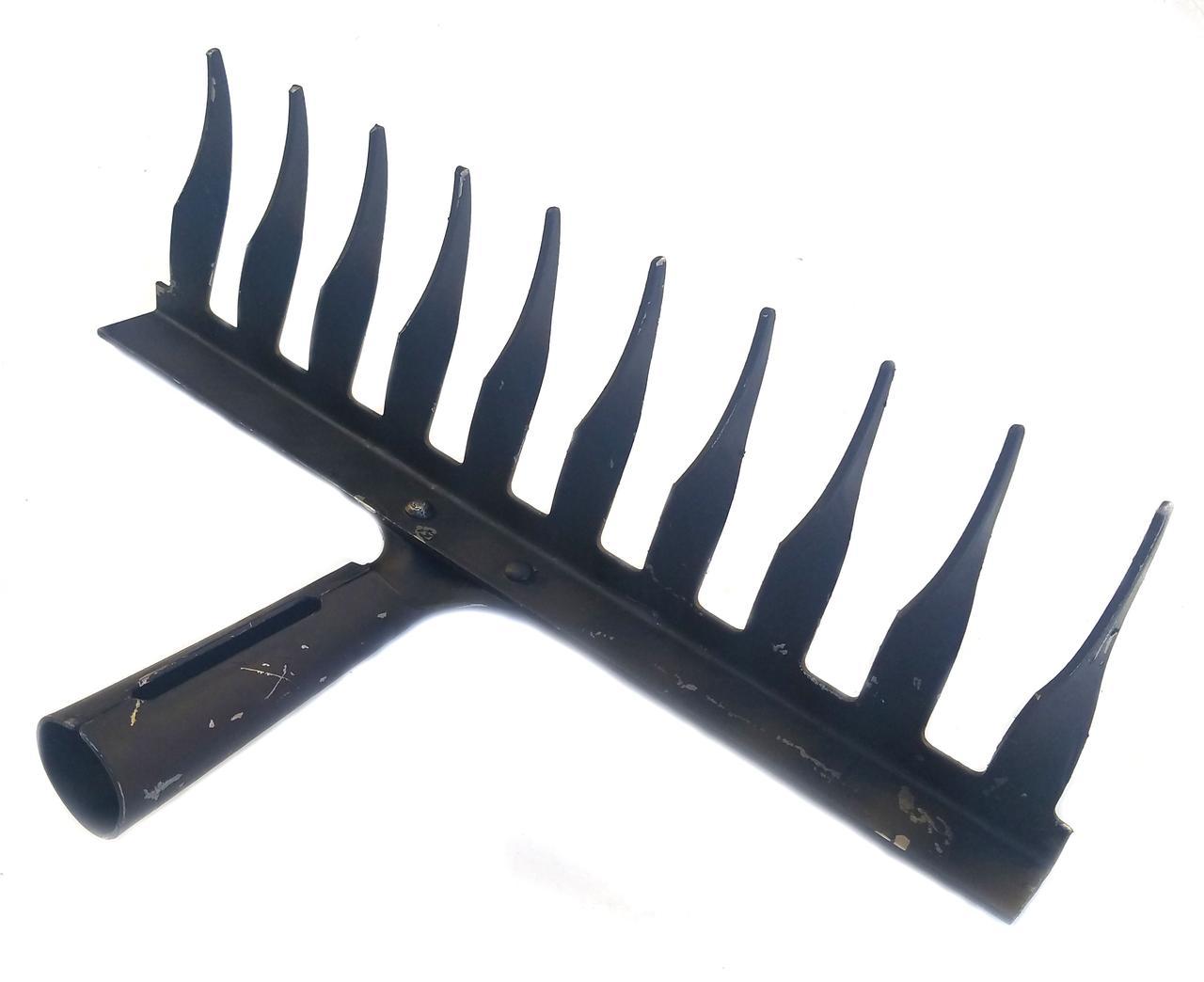 Граблі металеві виті 12зубів молоткова емаль, фото 1