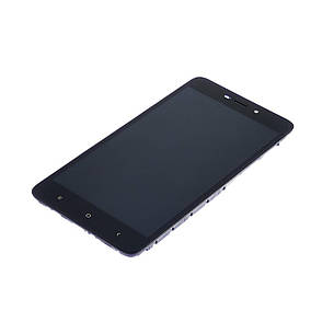 Дисплей (lcd екран) для Xiaomi Redmi 4A з чорним тачскрином та корпусною рамкою, фото 2