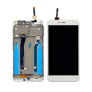 Дисплей (lcd екран) для Xiaomi Redmi 4X з білим тачскрином та корпусною рамкою, фото 2