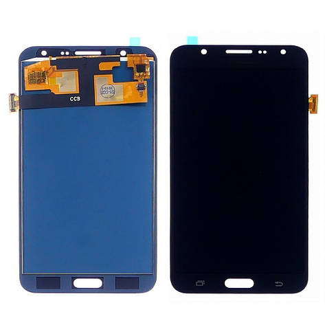 Дисплей (lcd екран) для Samsung J700 Galaxy J7 з чорним тачскрином, з регульованим підсвічуванням IPS, фото 2