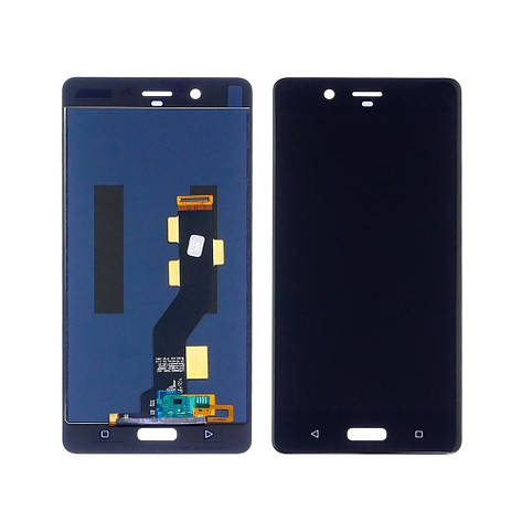 Дисплей (LCD екран) для Nokia 8 з чорним тачскрином, фото 2