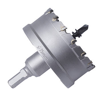 Корончасте свердло для металу з твердосплавними напайками діаметром 75 мм, фото 3