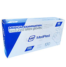 Рукавички латексні неопудрені MedPlast M (7-8)