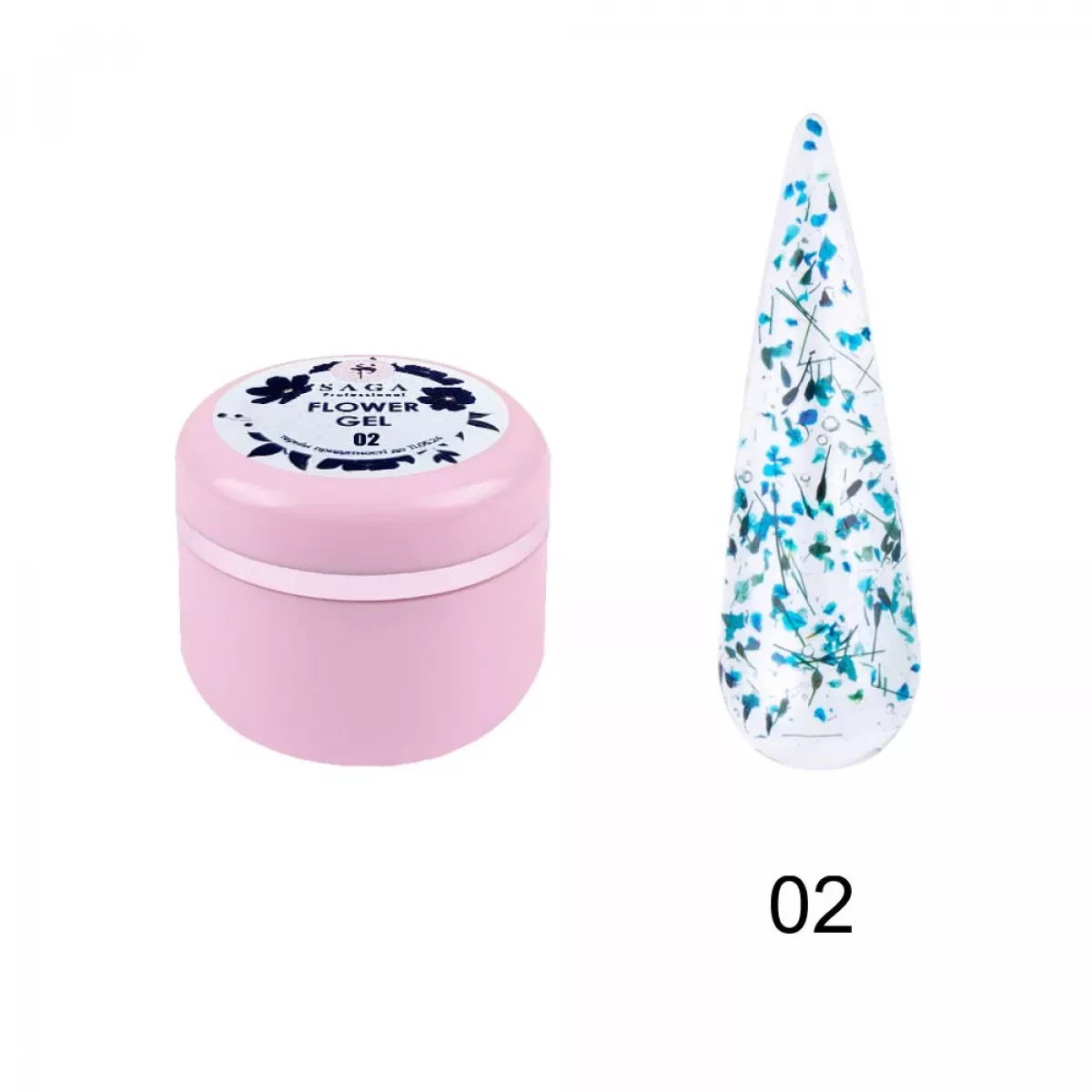 Гель з сухоцвітом Saga Professional Flower Fairy Gel № 02, 5 г, фото 1