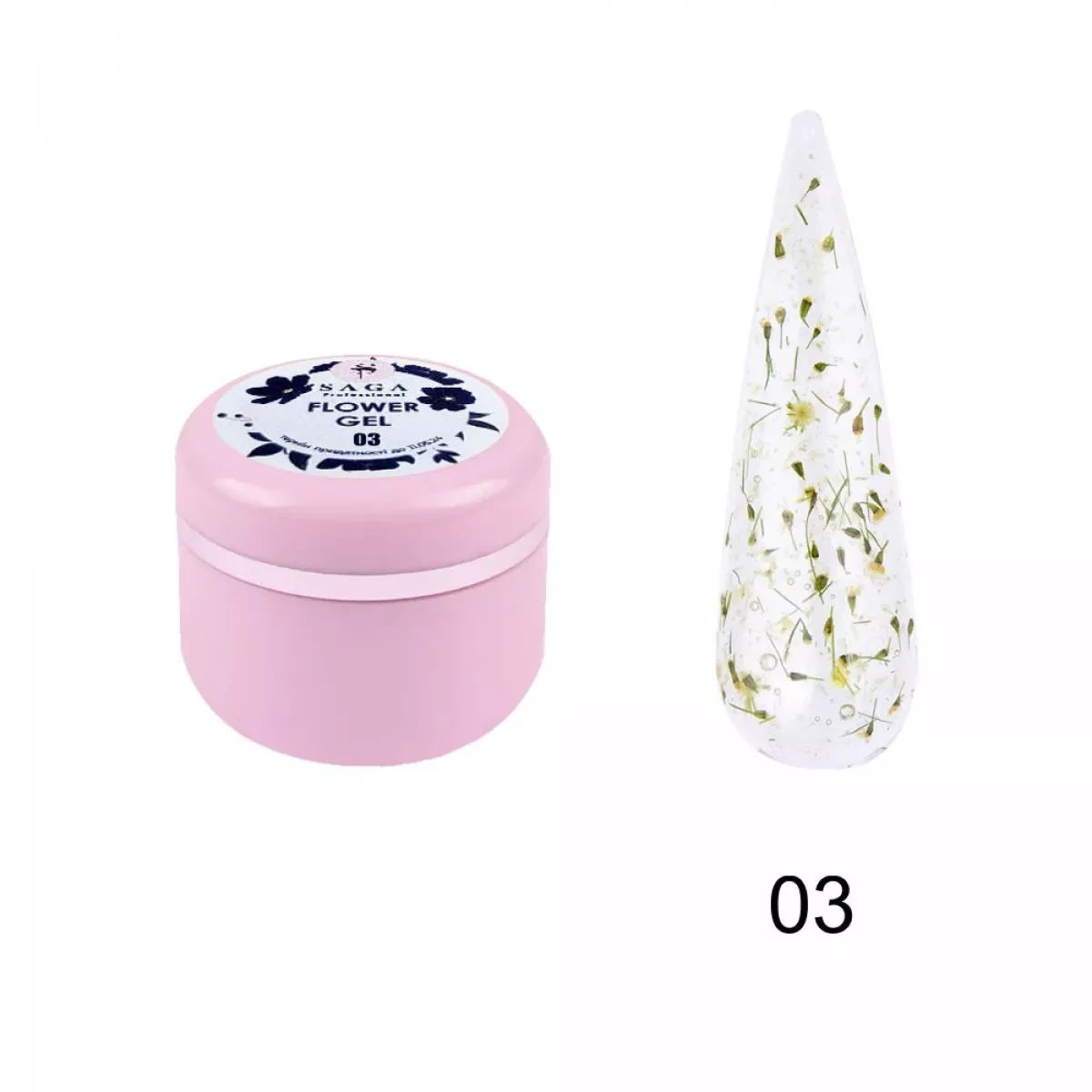 Гель з сухоцвітом Saga Professional Flower Fairy Gel № 03, 5 г, фото 1