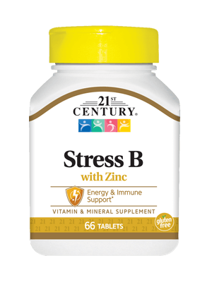 Комплекс вітамінів 21st Century Stress B with Zinc (66 таб) 21 століття центурі