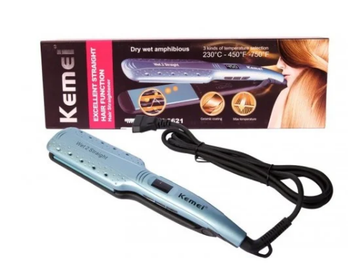 Электрический утюжок для выравнивания волос керамический выпрямитель для всех видов волос Kemei ZFQ-KM-9621. - фото 5 - id-p1441966069