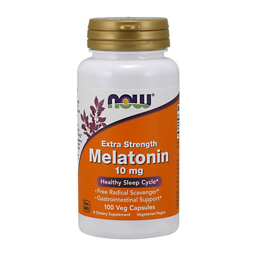 Мелатонін Now Foods Melatonin 10 mg Extra Strength (100 капс) нау фудс, фото 1