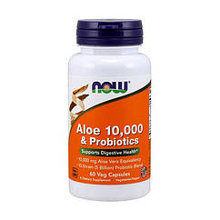Прибуток Now Foods Aloe 10,000 & Probiotics (60 капс) нау фудс