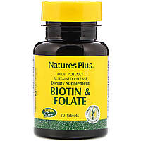 Биотин и Фолиевая кислота, Nature's Plus, 30 таблеток