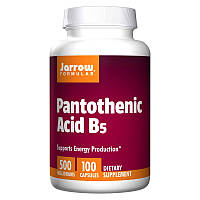 Пантотеновая кислота Jarrow Formulas Pantothenic Acid B5 500 mg (100 капс) витамин б5 джаров формула