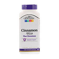 Кориця з хромом 21st Century Cinnamon 2000 mg Plus Chromium (120 капсул) 21 століття центурі