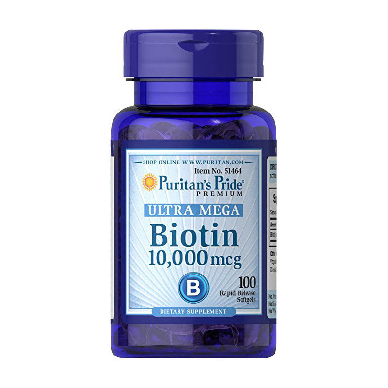 Біотин Puritan's Pride Biotin 10,000 mcg (100 капс) вітамін б7 b7 пурітанс прайд