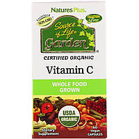 Витамин С органический, VITAMIN C, 500 мг, Nature's Plus, 60 Вегетарианских Капсул