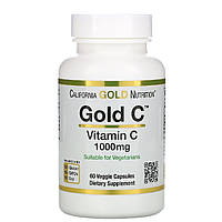 Витамин C California Gold Nutrition Gold C 1000 мг (60 капс) калифорния голд