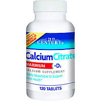 Кальций цитрат 21st Century Calcium Citrate maximum + D3 (120 таб) 21 век центури