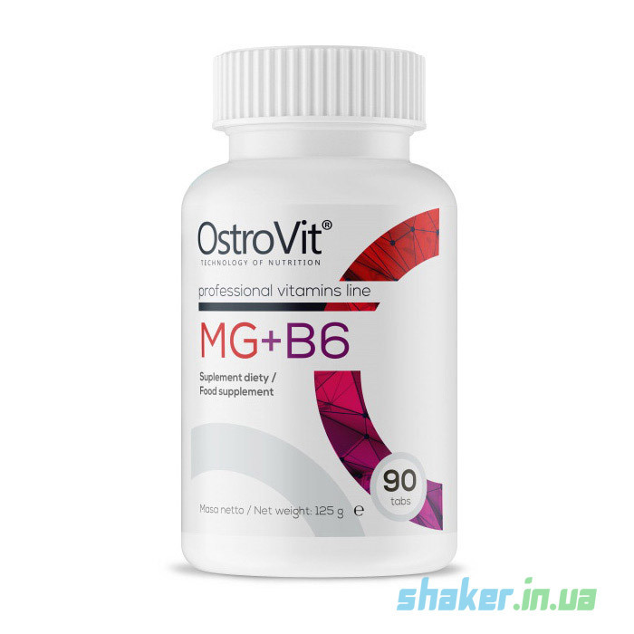 Магній Б6 OstroVit Mg + B6 (90 таб) нау фудс