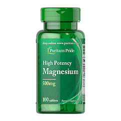 Магній Puritan's Pride High Potency Magnesium 500 mg (100 таб) пурітанс прайд