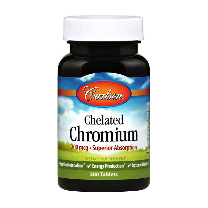 Хром хелат Carlson Labs Chelated Chromium 200 mcg (300 tabs) карлсон лабс