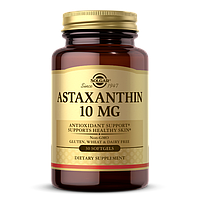 Астаксантин, Natural Astaxanthin, Solgar, 10 мг, 30 желатиновых капсул