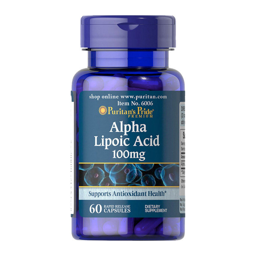Альфа-ліпоєва кислота Puritan's Pride Alpha Lipoic Acid 100 mg (60 капсул) пурітанс прайд
