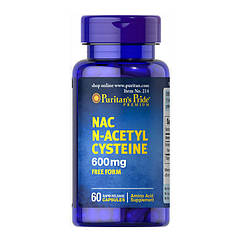 N-ацетилцистеїн Puritan's Pride NAC N-Acetyl Cysteine 600 mg (60 капс) пурітанс прайд