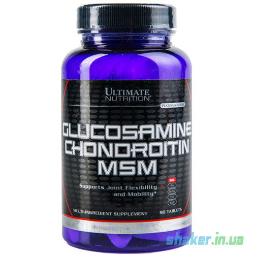 Глюкозамін хондроїтин МСМ Ultimate Nutrition Glucosamine Chondroitin Msm (90 таб) ультімейт, фото 1