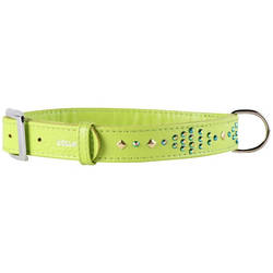 Нашийник Collar WauDog Glamour (зі стразами у формі ромбів 25мм./38-49см., зелений)