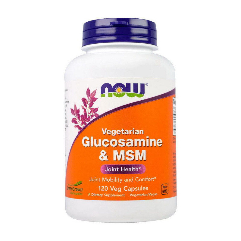 Глюкозамін МСМ Now Foods Vegetarian Glucosamine & MSM 120 veg caps, фото 1
