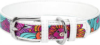 Нашийник Collar WauDog Design (шкіряний, літо, білий 25мм/38-49см)