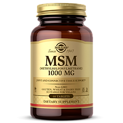 Метілсульфонілметан МСМ Solgar MSM 1000 mg (60 таблеток) солгар