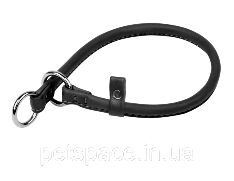 Нашийник-зашморг ривковий Collar WauDog Soft (шкіряний, чорний,13мм/70см)