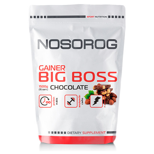 Гейнер для набору маси Nosorog Gainer Big Boss (1,5 кг) носоріг шоколад (NOS1143-05)