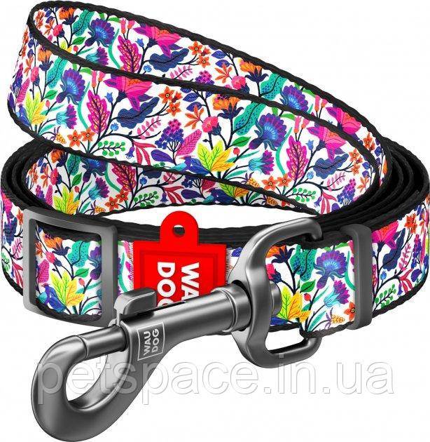 Поводок Collar WauDog Nylon (нейлоновий, чарівні квіти, 15мм/122см)