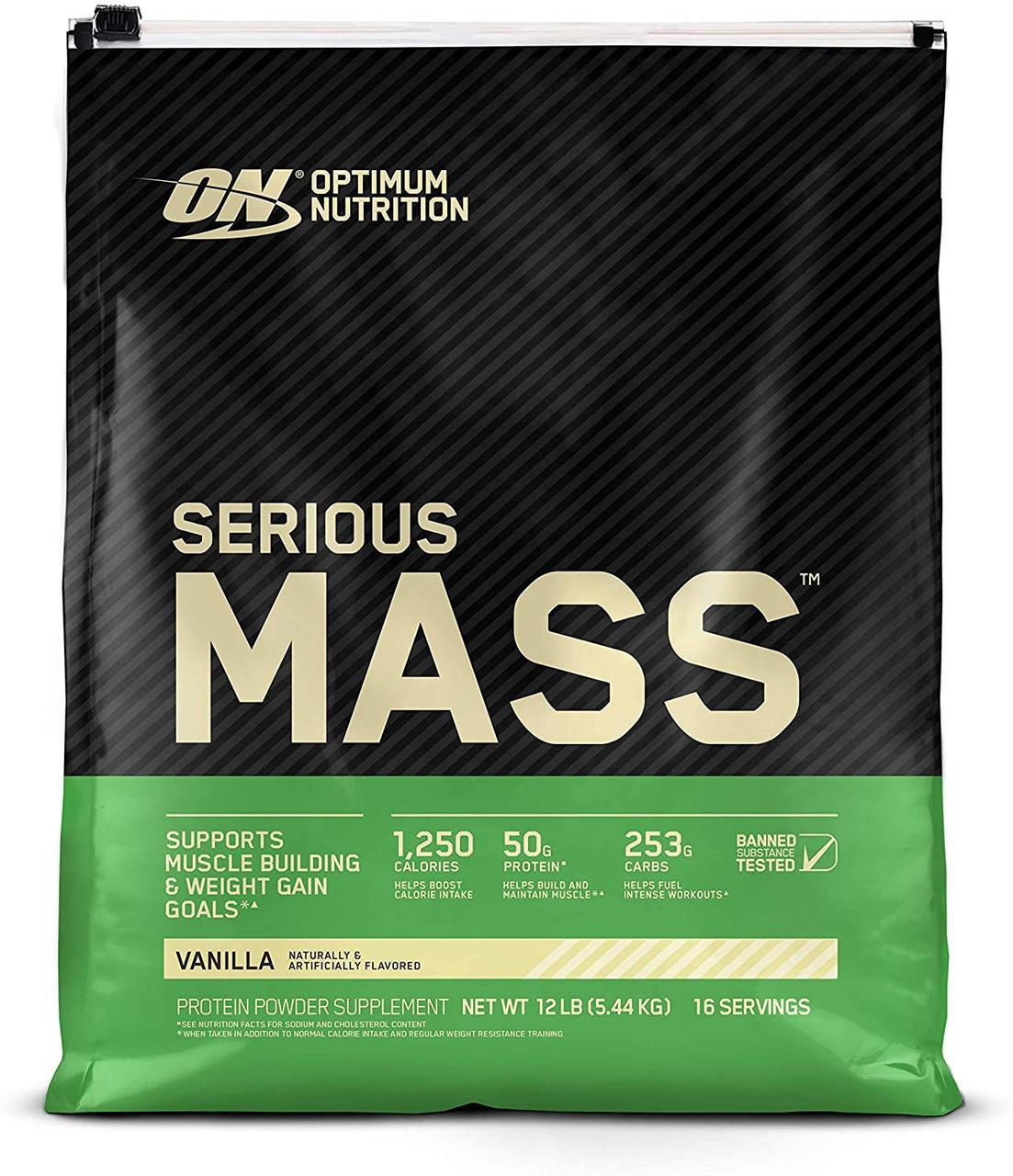 Гейнер для набору маси Optimum Nutrition Serious Mass (5,4 кг) оптимум Нутришн сириус мас vanilla