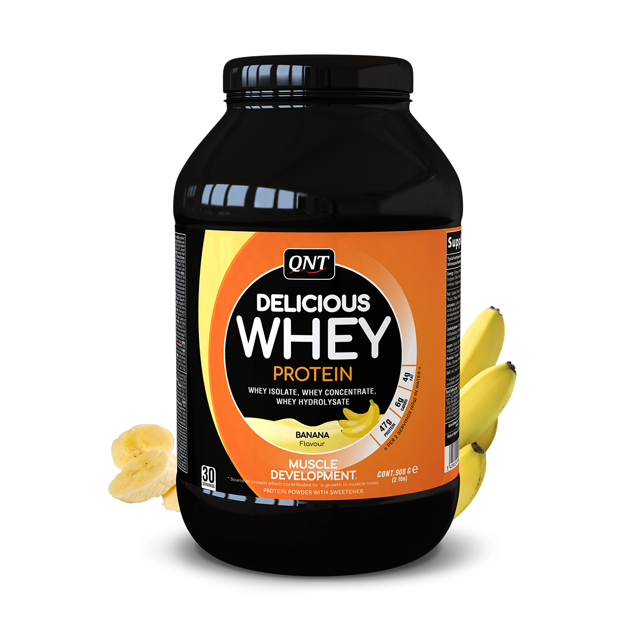 Сироватковий протеїн ізолят QNT Delicious Whey protein (908 г) Кюнт banana, фото 1