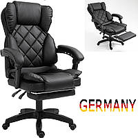 Офисное кресло для руководителя с подставкой для ног Современный дизайн эко-кожа до 120кг ts-bs06 Чорный C2