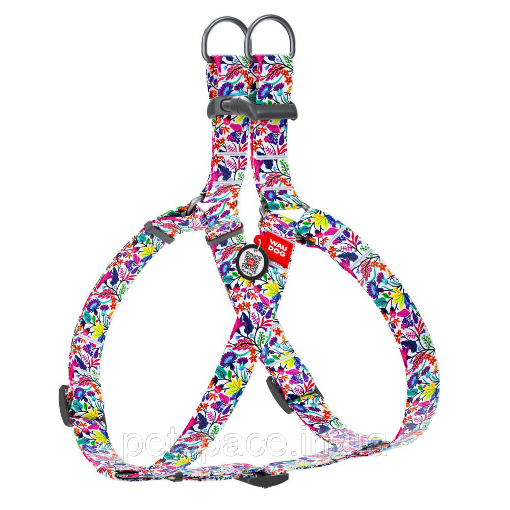 Шлея Collar WauDog Nylon (нейлонова, чарівні квіти, 15мм/40-55см)