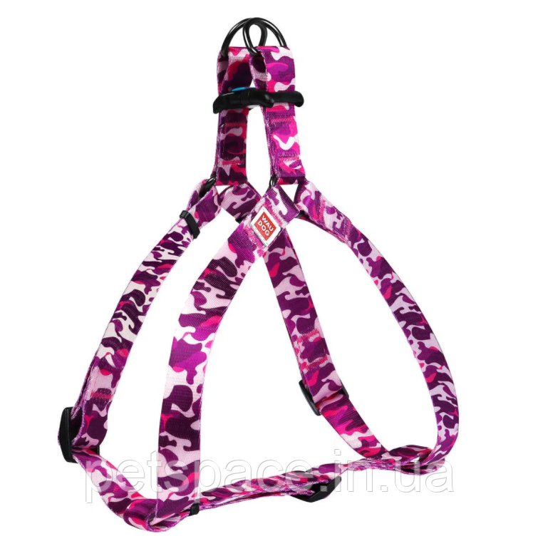 Шлея Collar WauDog Nylon (нейлонова, рожеве камо, 25мм/60-90см)