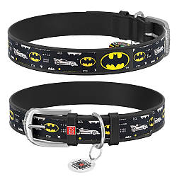 Нашийник Collar WauDog Design (для собак, чорний, бетмен 25мм/37-48см)