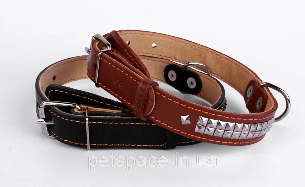 Нашийник Collar (для собак, подвійний з узором ромб 25мм/38-50см)