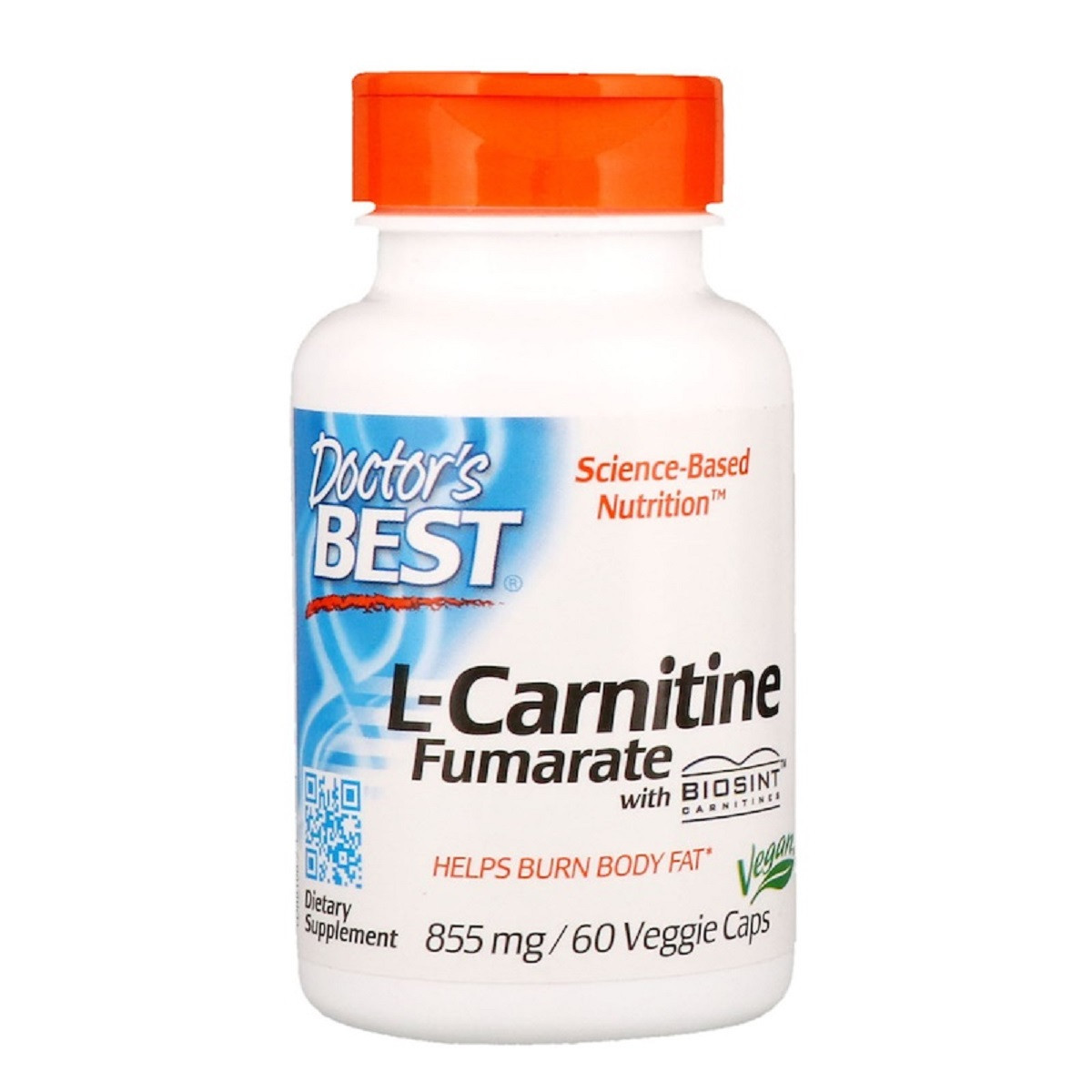 Л-карнітин Фумарат, L-Carnitine Fumarate, Doctor's Best, 855 мг, 60 капсул доктор бест