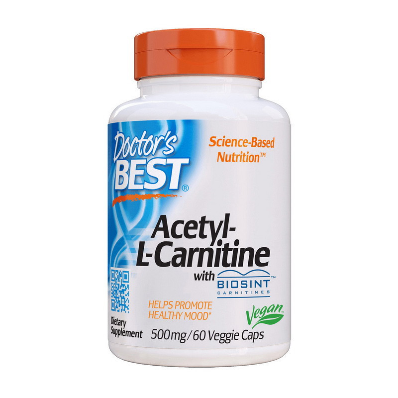 Ацетил Л-карнітин Doctor's Best Acetyl-L-Carnitine with Biosint (60 капс) доктор бест, фото 1