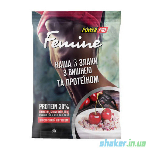 Злаковая каша Power Pro Femine 3 злаки (50 г) павер про з вишнею та протеїном - фото 1 - id-p715106926