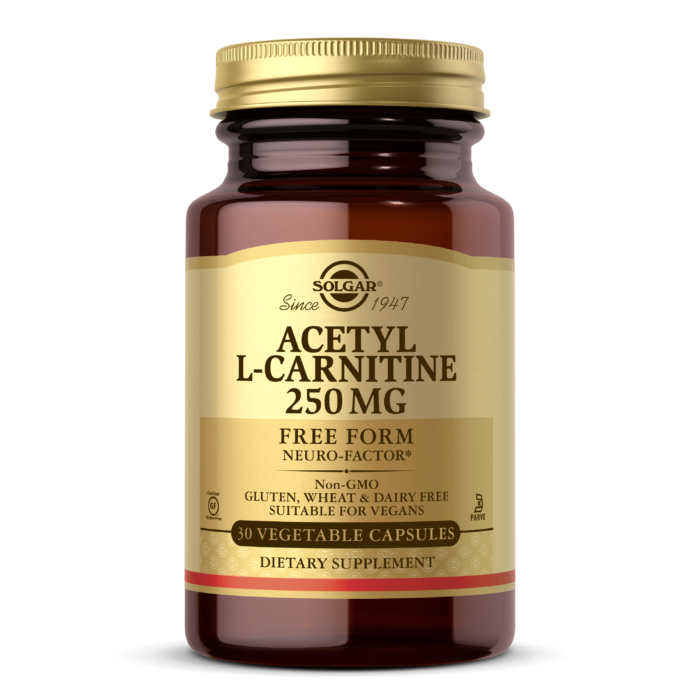 Ацетил карнітин, Acetyl-L-Carnitine, Solgar, 250 мг, 30 капсул солгар