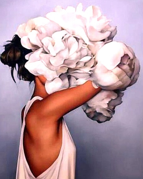 Алмазна мозаїка Дівчина в півоніях My-Art TN1018 (40 x 50 см) на підрамнику, фото 1