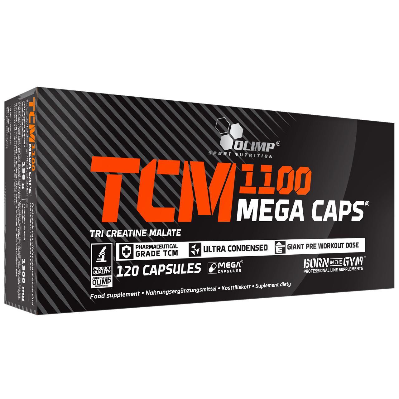 Три креатин малат Olimp TCM Mega Caps 1100 (120 капс) олімп тсм мега капс
